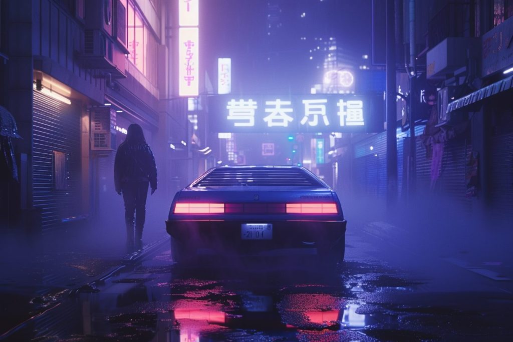 The Neon Streets of Cyberpunk Japan AI Artwork 9