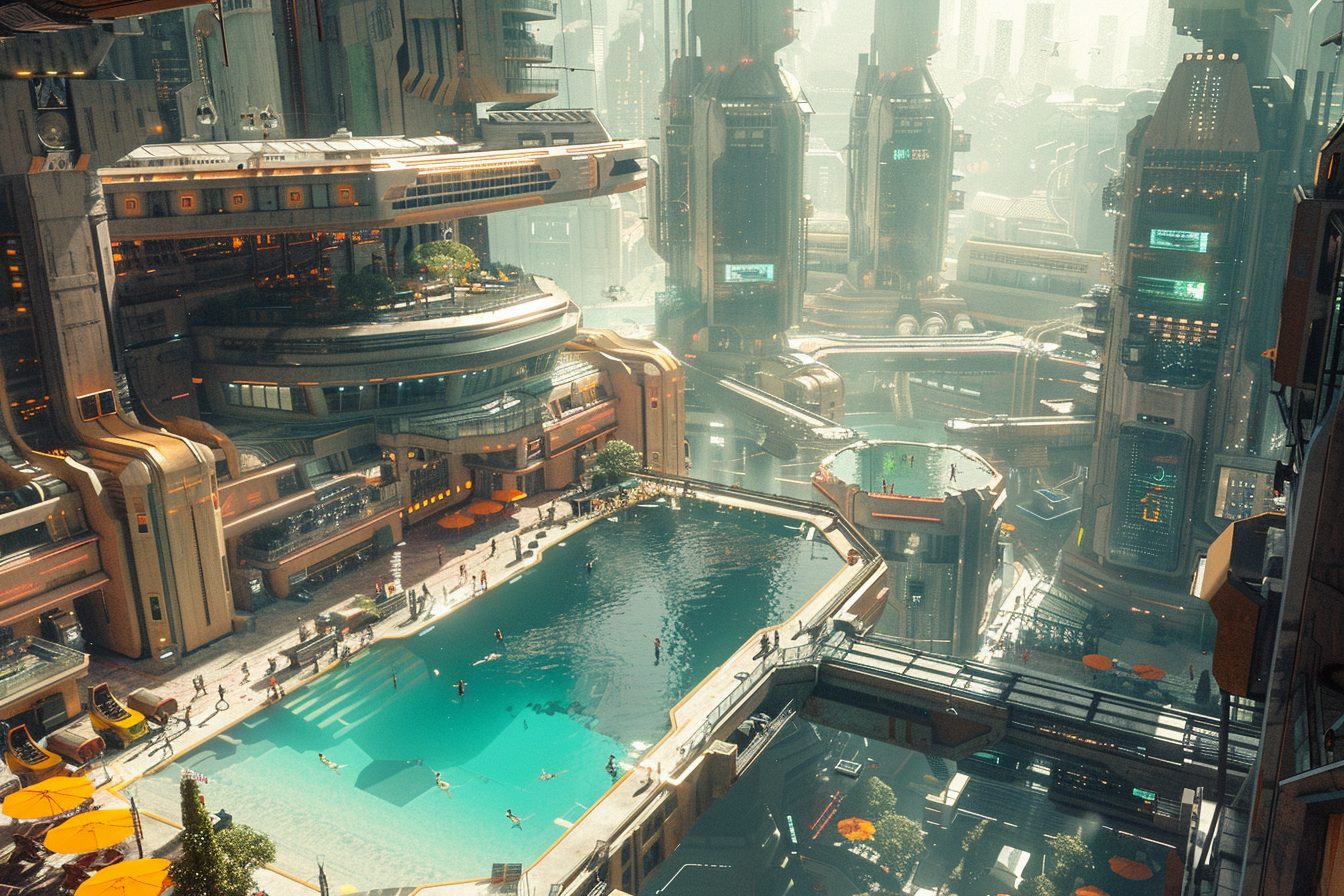 The Swimming Pools of a Futuristic City