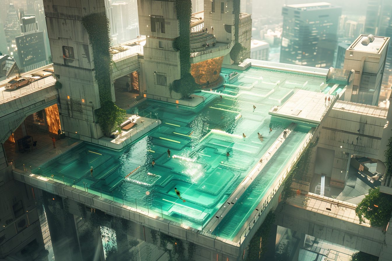 The Swimming Pools of a Futuristic City