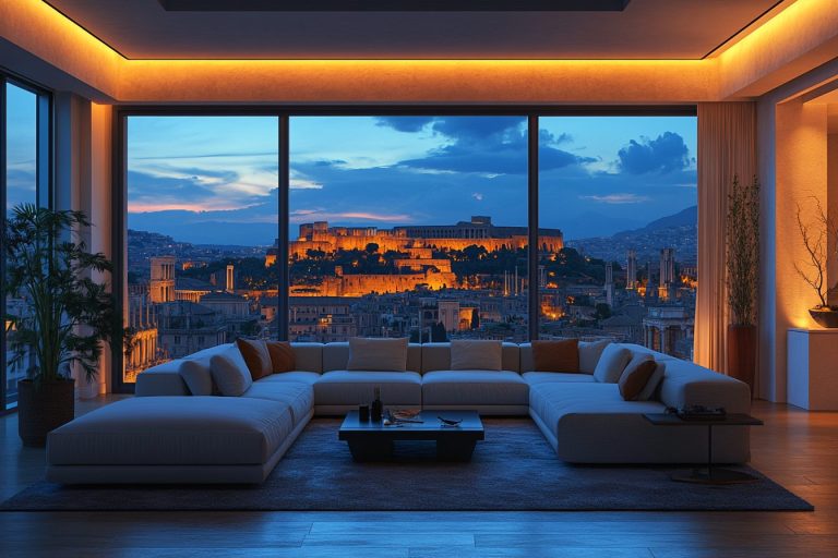 Modern Interior Design Based On Rome Modern Roman-Style Living Rooms with Ancient Cityscape Views