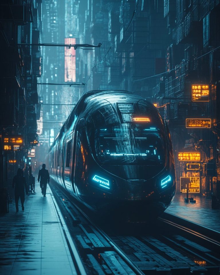 The Neon Trains of Cyberpunk City