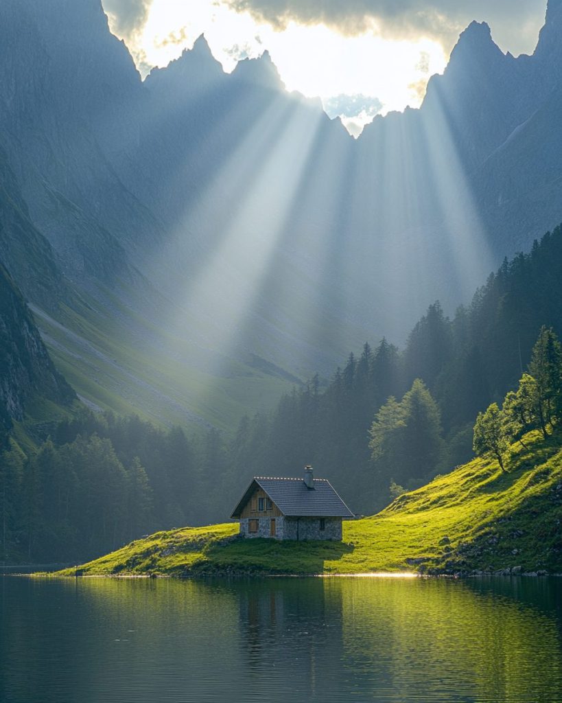 A Small Home with Beautiful Vast Landscapes AI Artwork 14