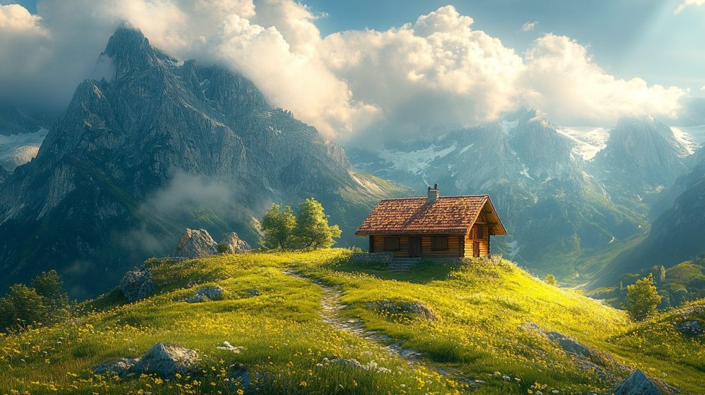 A Small Home with Beautiful Vast Landscapes AI Artwork 2