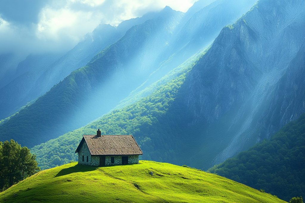 A Small Home with Beautiful Vast Landscapes AI Artwork 4