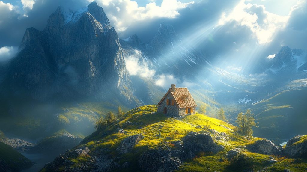 A Small Home with Beautiful Vast Landscapes AI Artwork 5