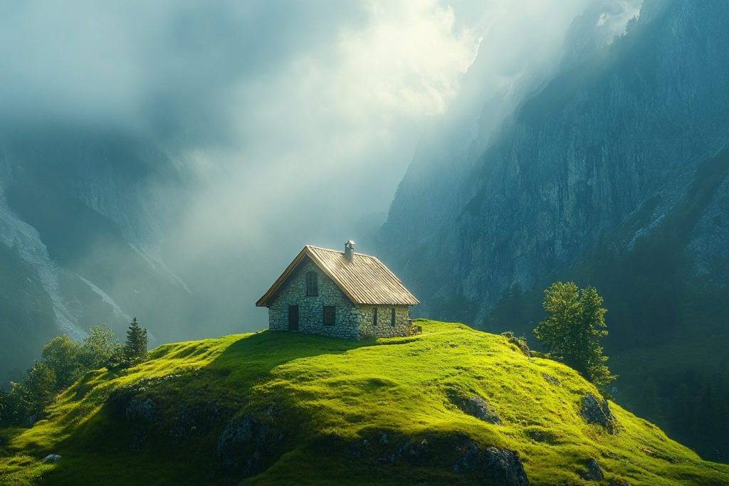 A Small Home with Beautiful Vast Landscapes AI Artwork 6