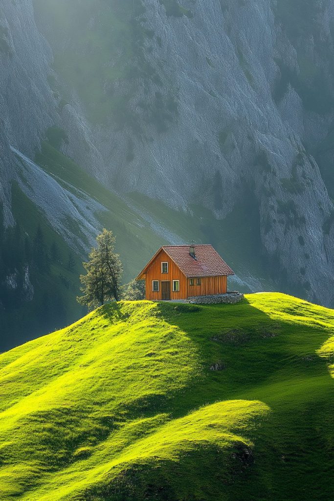 A Small Home with Beautiful Vast Landscapes AI Artwork 7