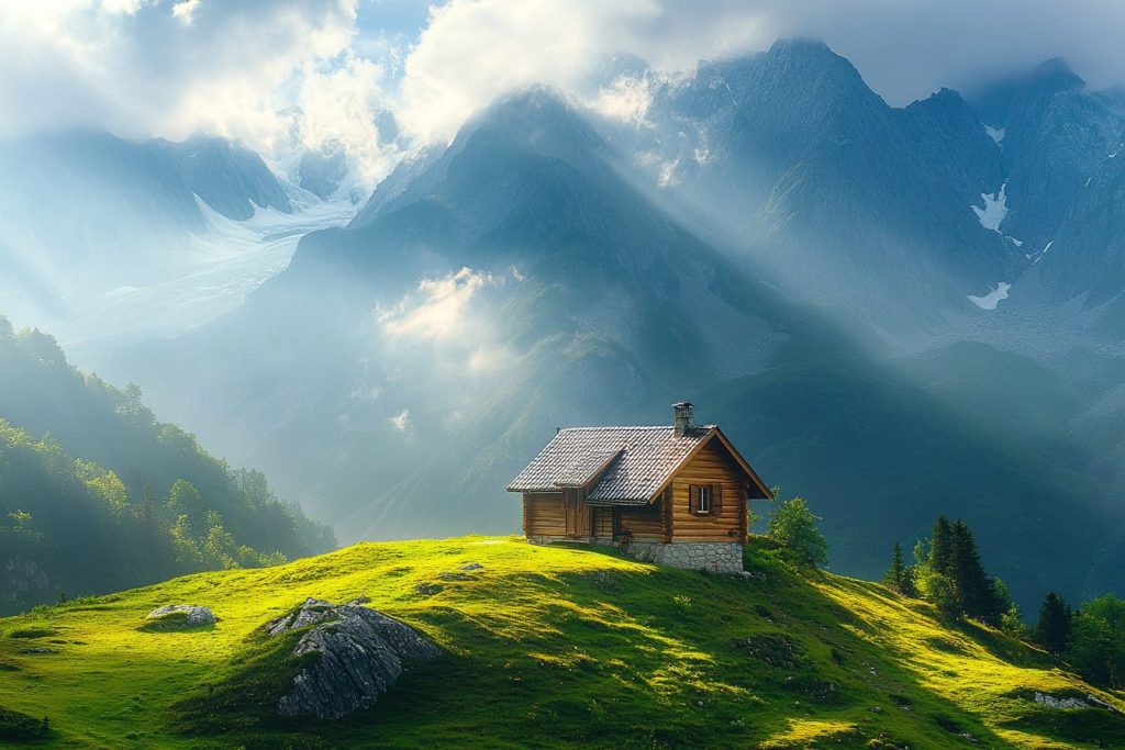A Small Home with Beautiful Vast Landscapes AI Artwork 9
