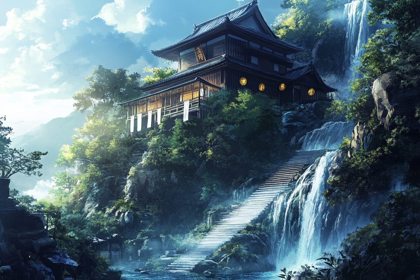 Japanese Inn on Top of a Hill – Anime Vibes