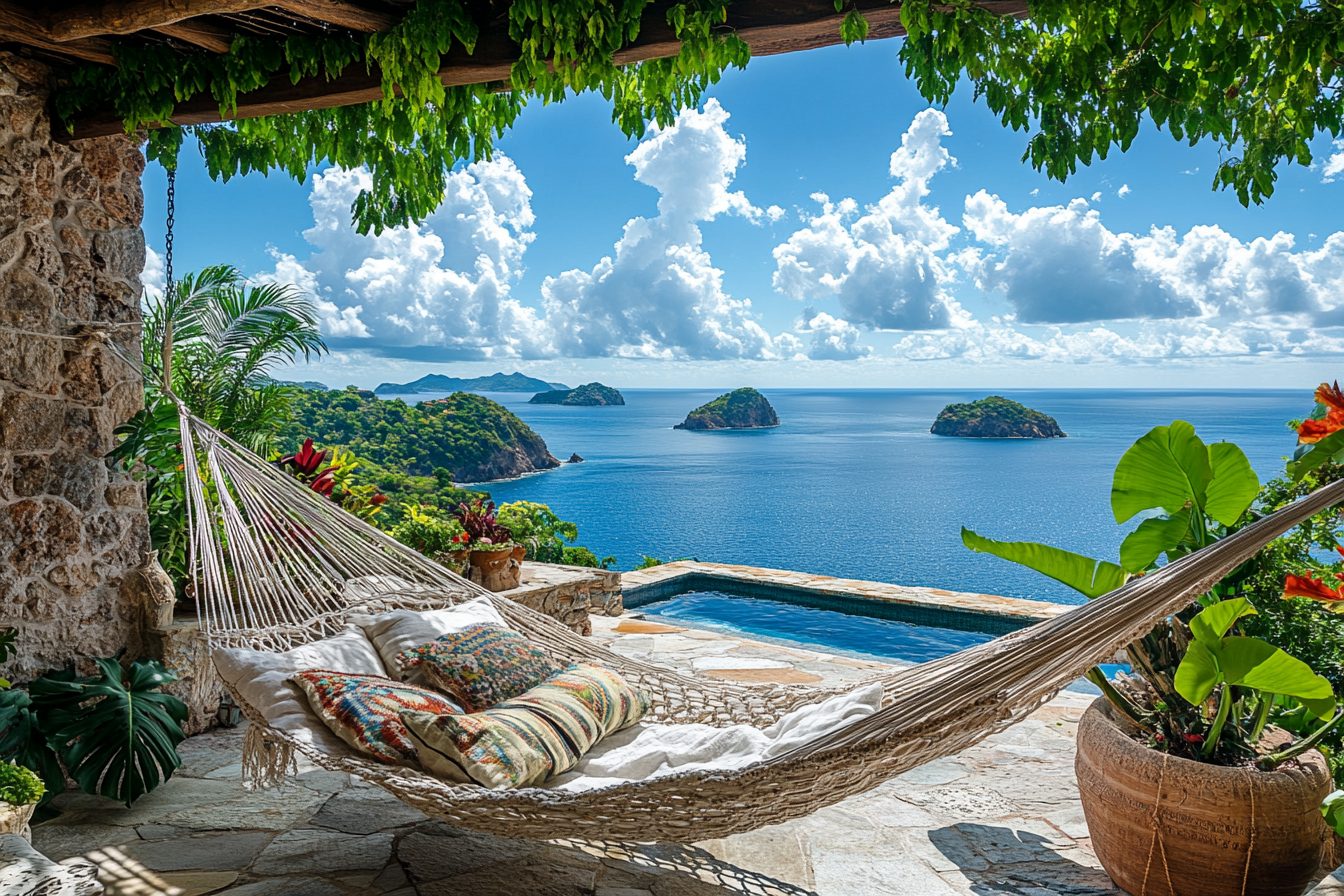 Rustic Hammock Rustic Modern Patio with a Hammock