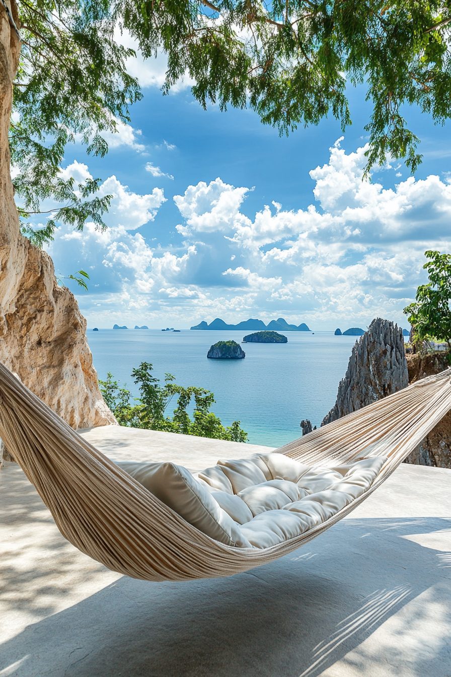 Rustic Hammock Rustic Modern Patio with a Hammock