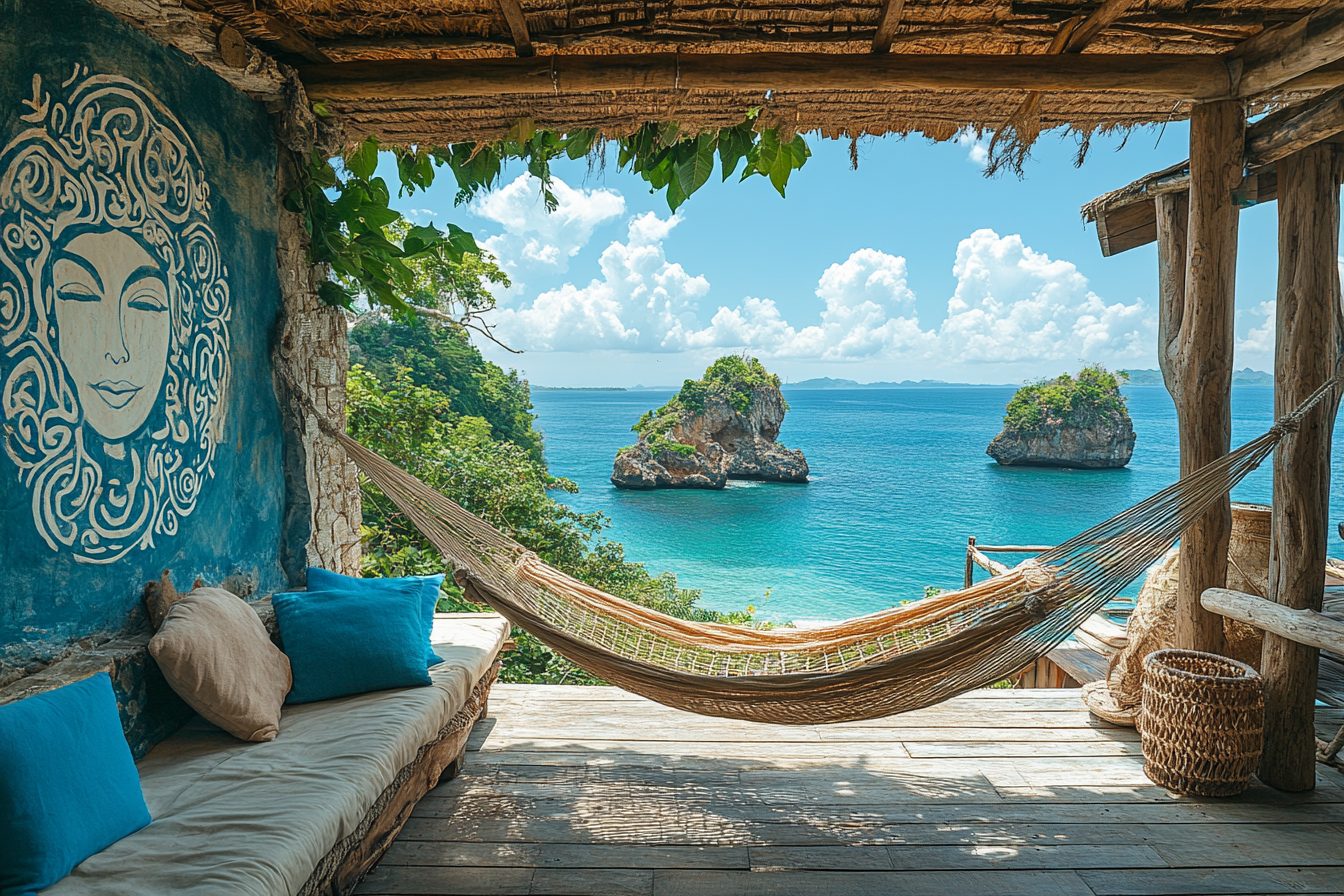 Rustic Hammock Rustic Modern Patio with a Hammock