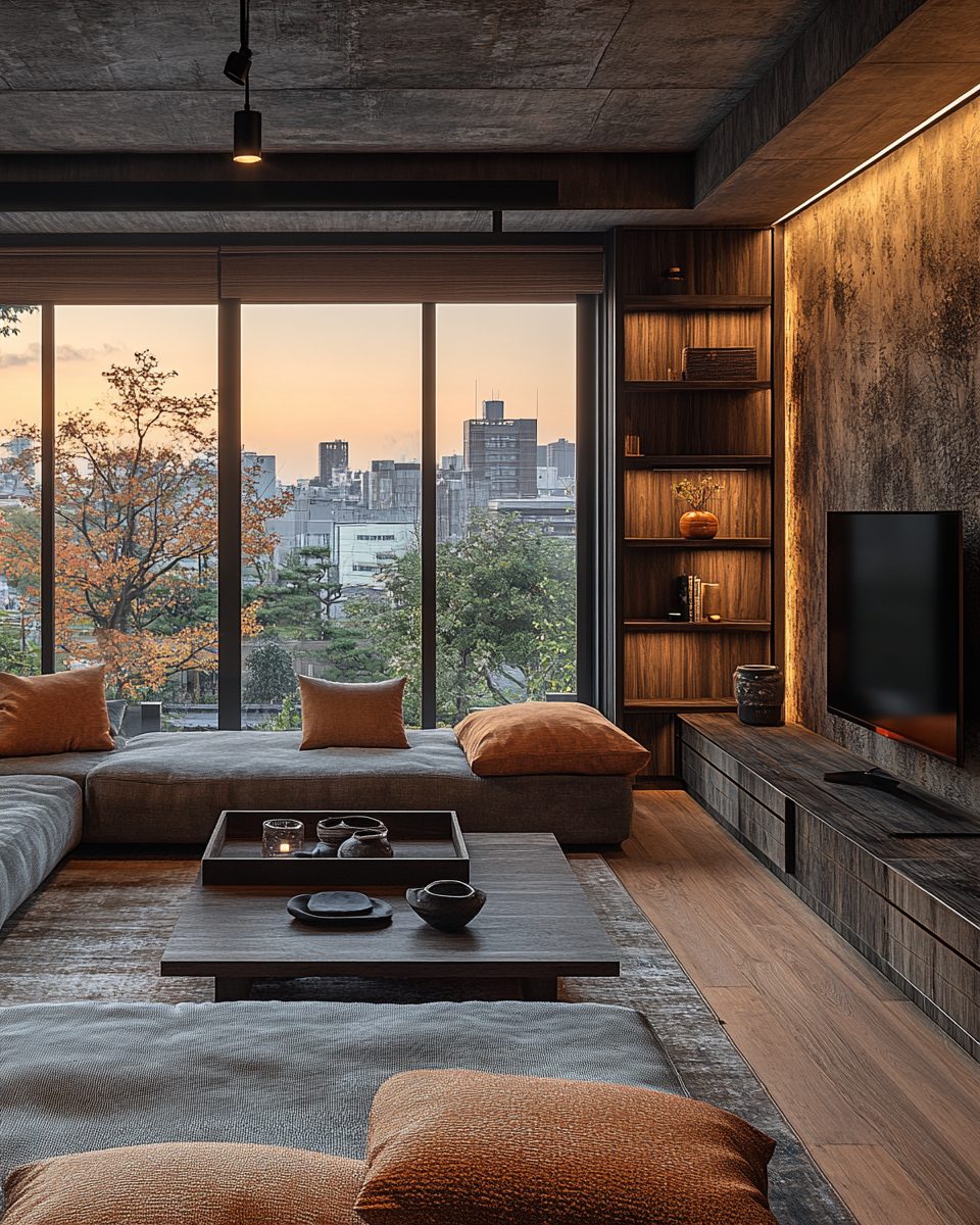 Wabi Sabi Apartment Living Room Interiors