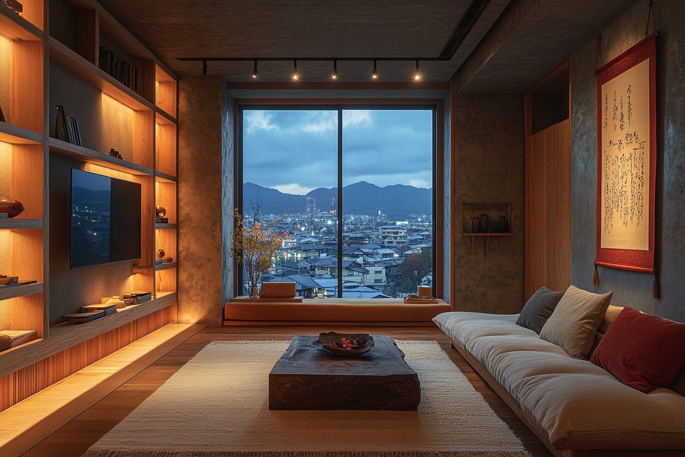 Wabi Sabi Apartment Living Room Interiors