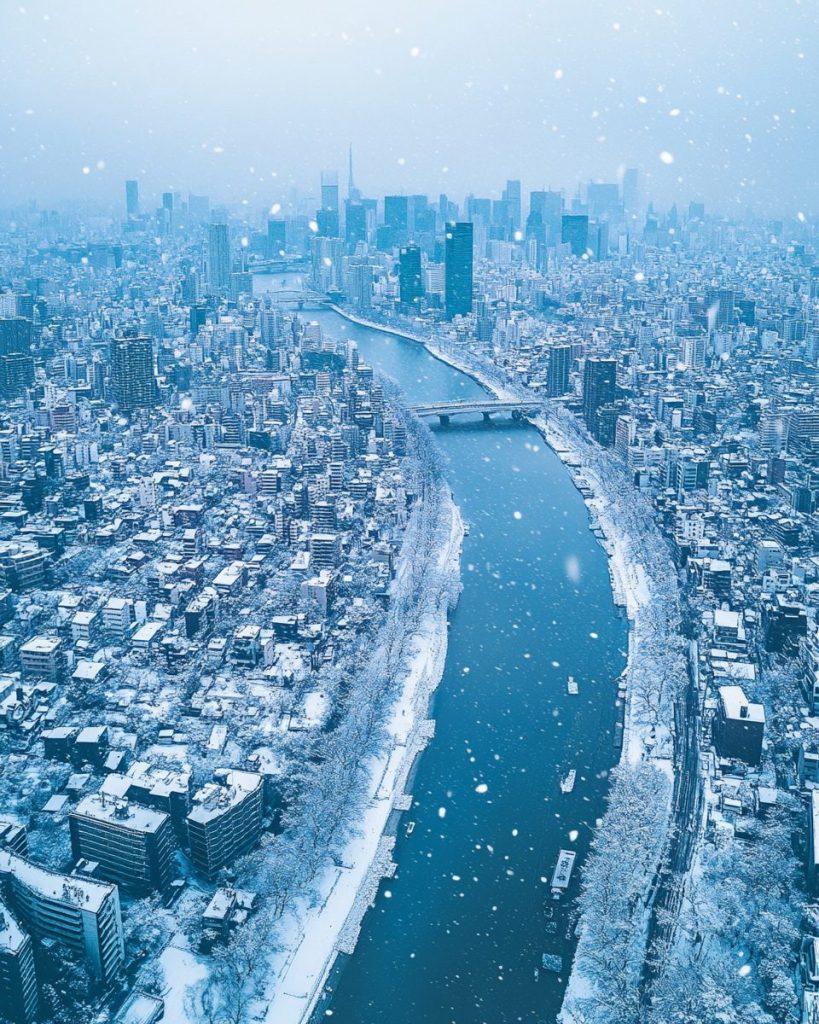 Cityscapes with Snow-Covered Mountains AI Artwork 11