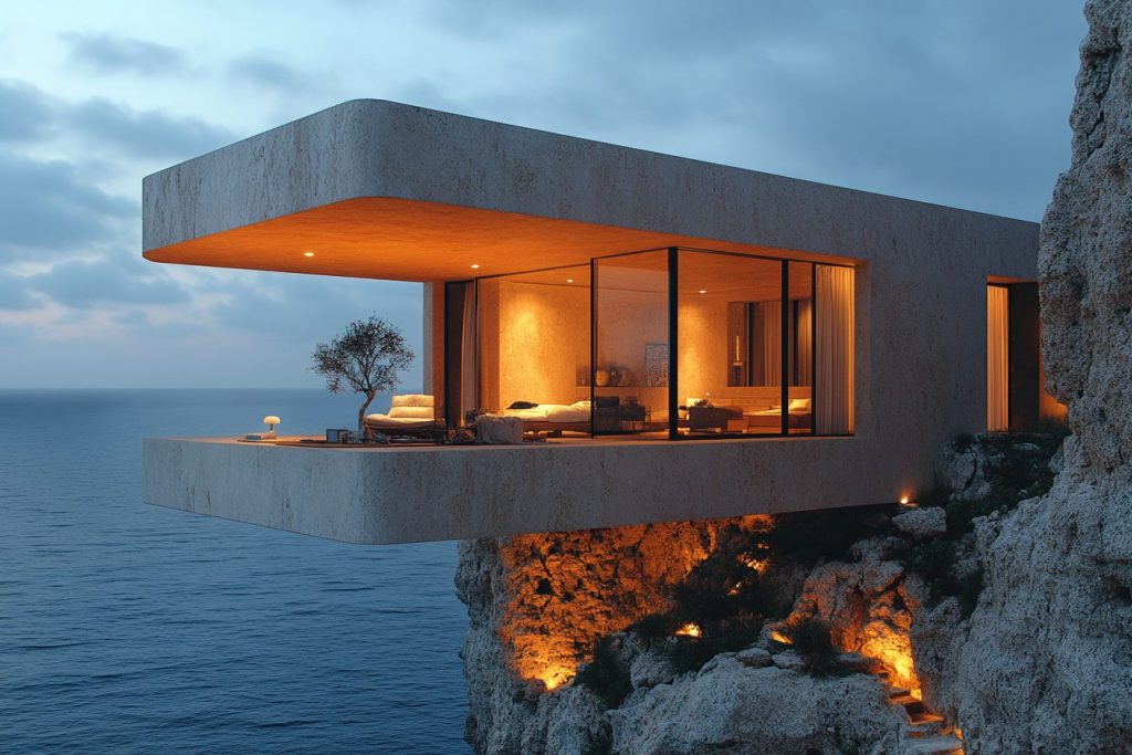 Contemporary Houses by the Sea AI Artwork 14