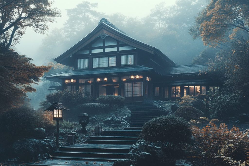 Houses within the Iconic Forests of Japan AI Artwork 10