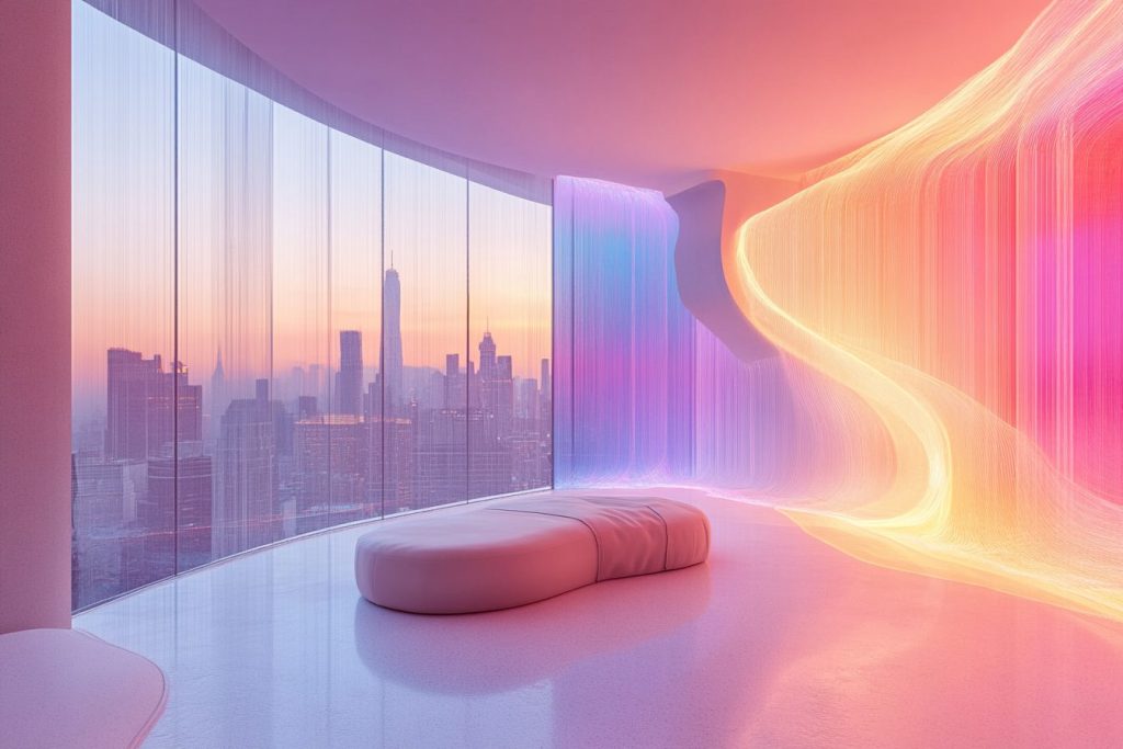 Minimalistic Apartment Interiors with a Touch of Colors AI Artwork 11