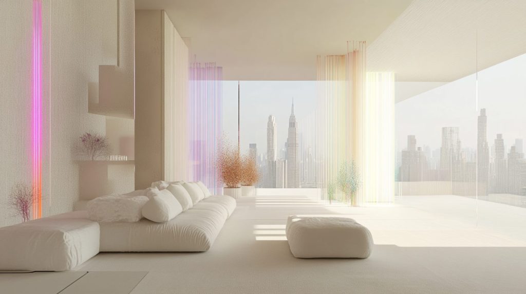 Minimalistic Apartment Interiors with a Touch of Colors AI Artwork 12