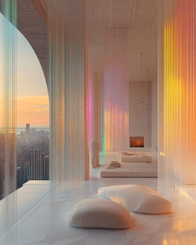 Minimalistic Apartment Interiors with a Touch of Colors AI Artwork 2