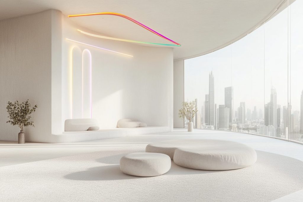 Minimalistic Apartment Interiors with a Touch of Colors AI Artwork 9