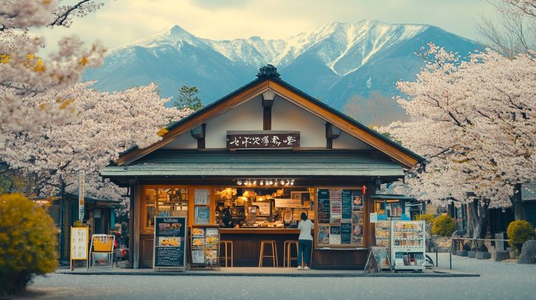 Japanese Shops Surrounded by Beautiful Landscapes