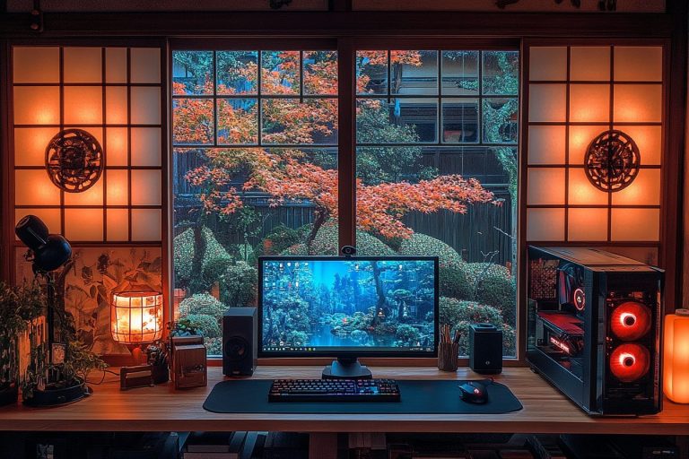 Traditional Japanese-Style Computer Rooms with a View