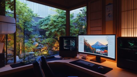 Traditional Japanese-Style Computer Rooms with a View
