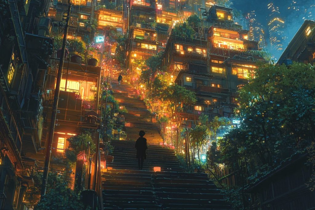 The Mega Apartments of Uptown - Anime Vibes AI Artwork 11