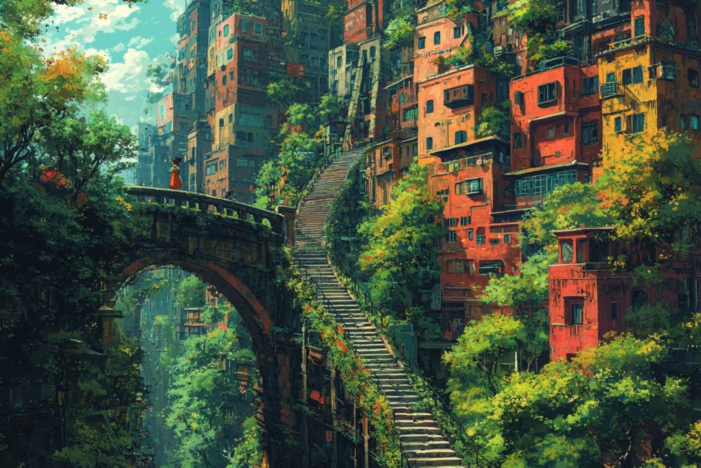 The Mega Apartments of Uptown - Anime Vibes AI Artwork 12