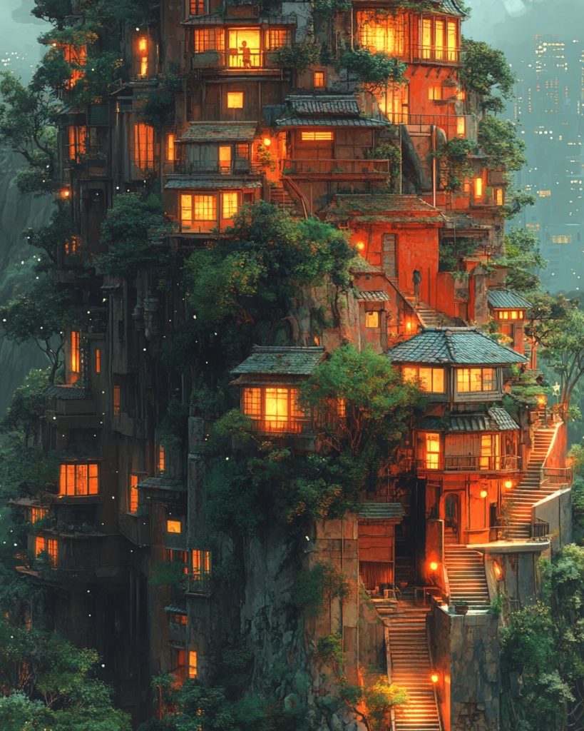 The Mega Apartments of Uptown - Anime Vibes AI Artwork 2