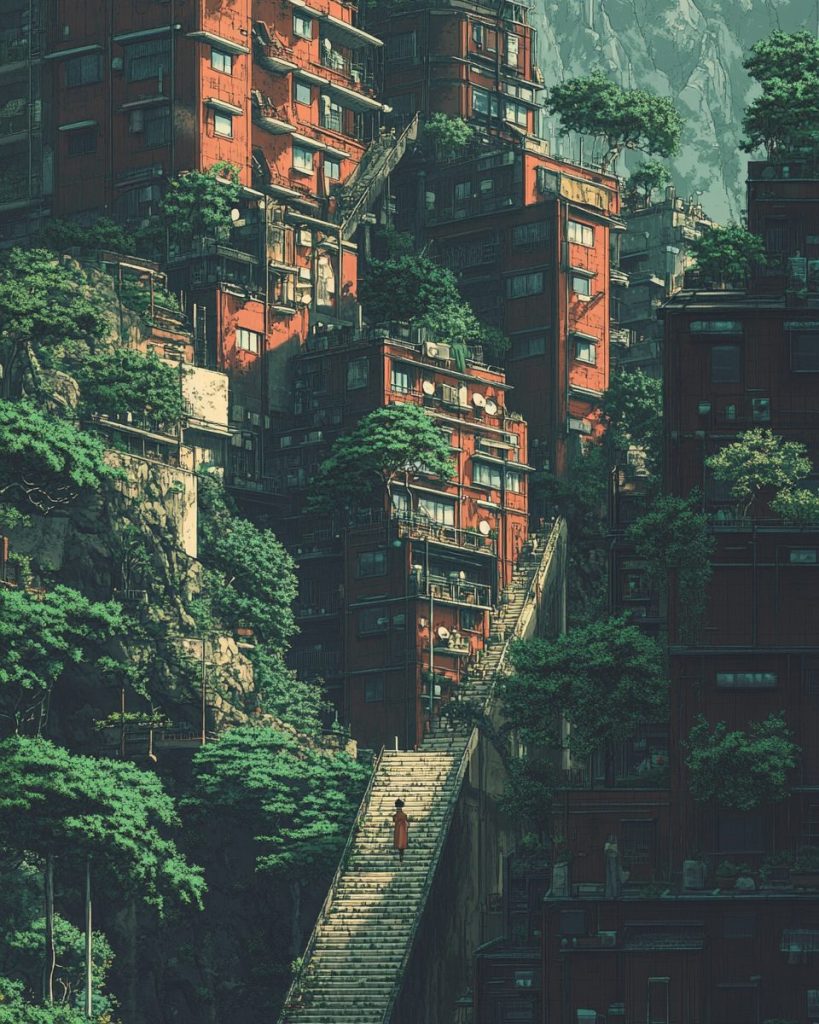 The Mega Apartments of Uptown - Anime Vibes AI Artwork 3