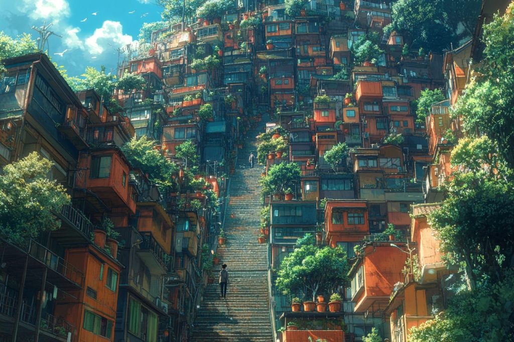 The Mega Apartments of Uptown - Anime Vibes AI Artwork 6