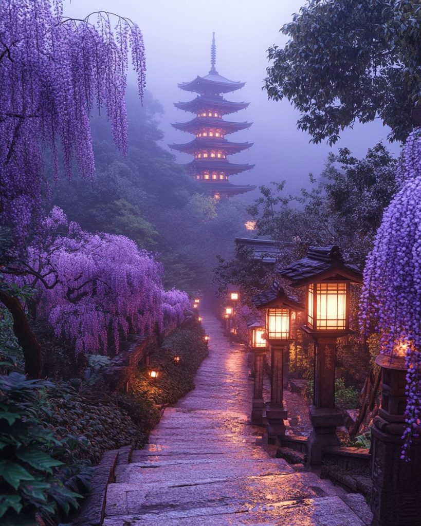 The Pathway to a Japanese Pagoda AI Artwork 10