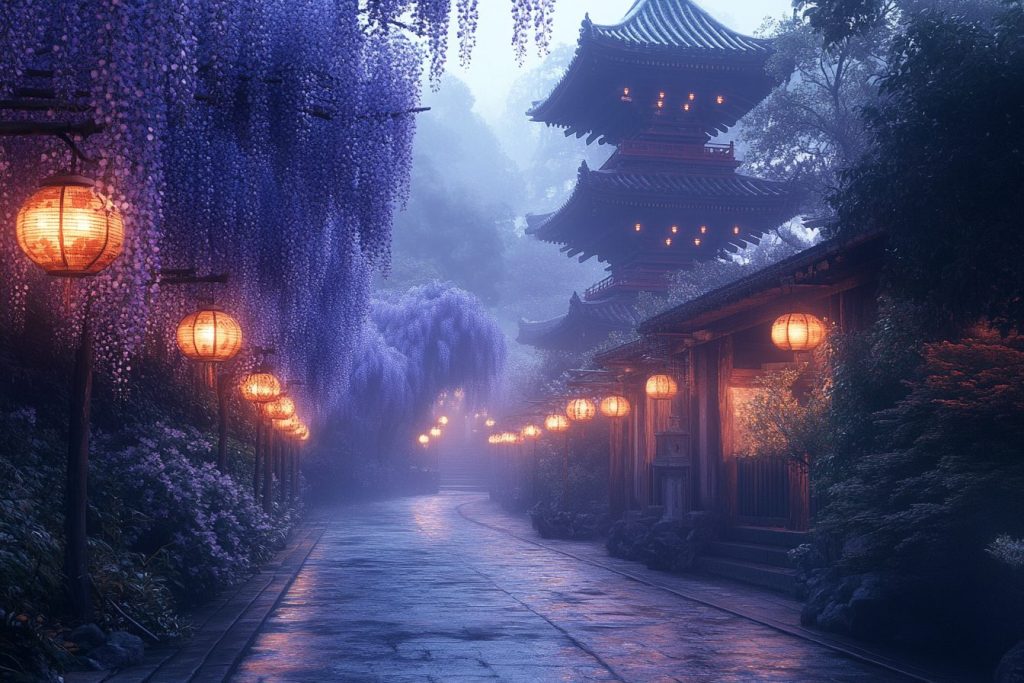 The Pathway to a Japanese Pagoda AI Artwork 13