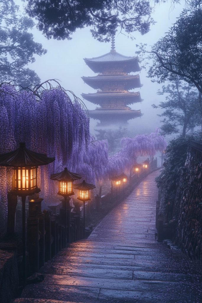 The Pathway to a Japanese Pagoda AI Artwork 14