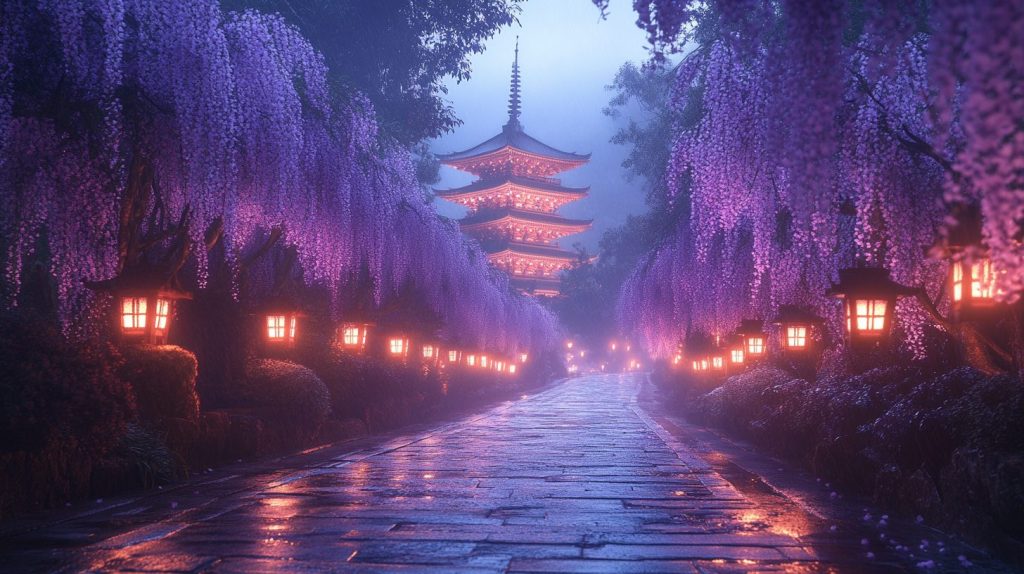 The Pathway to a Japanese Pagoda AI Artwork 16