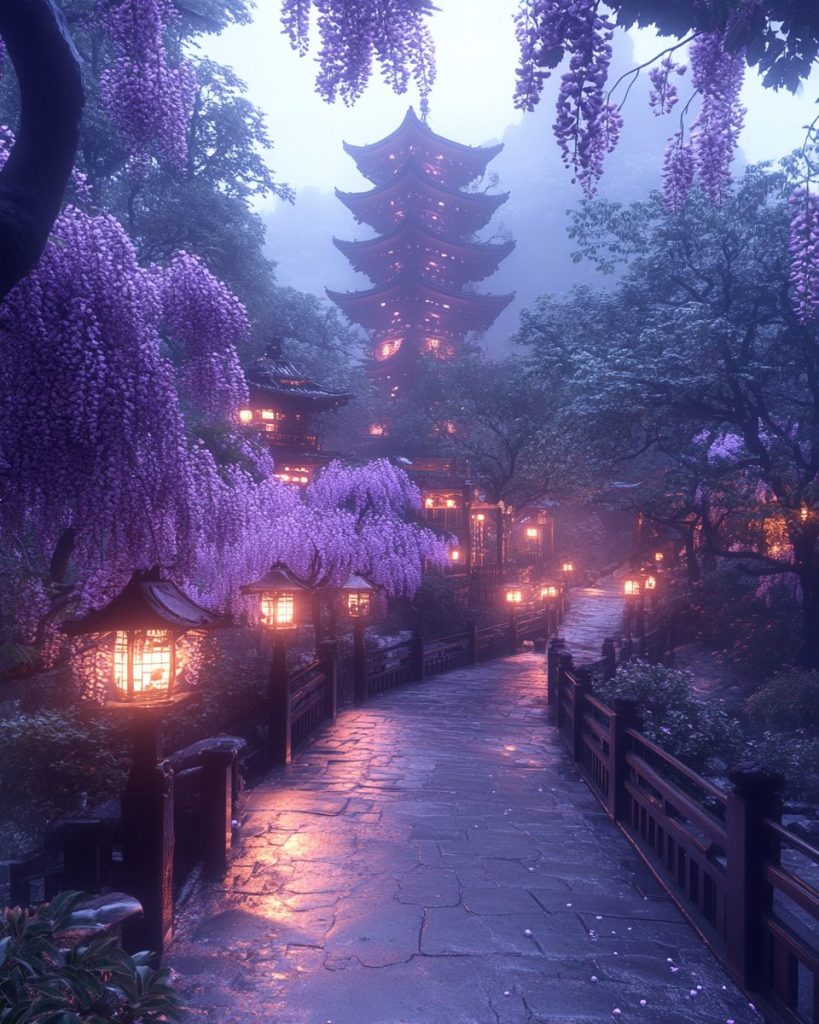 The Pathway to a Japanese Pagoda AI Artwork 2