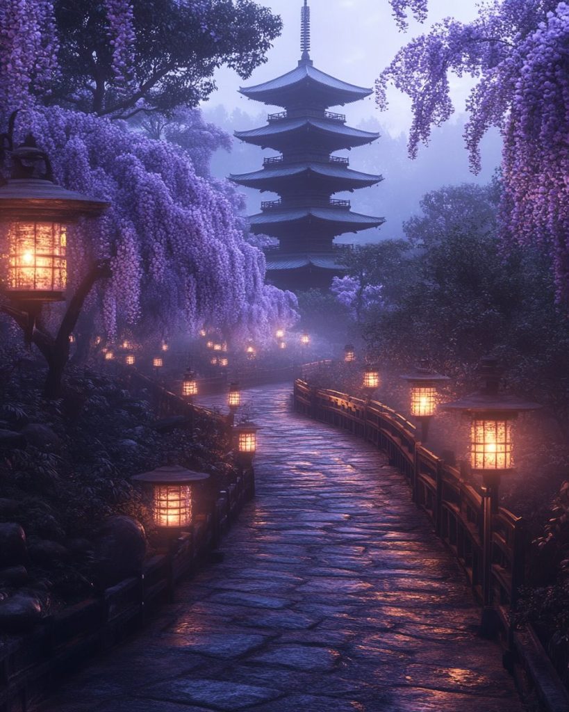 The Pathway to a Japanese Pagoda AI Artwork 3