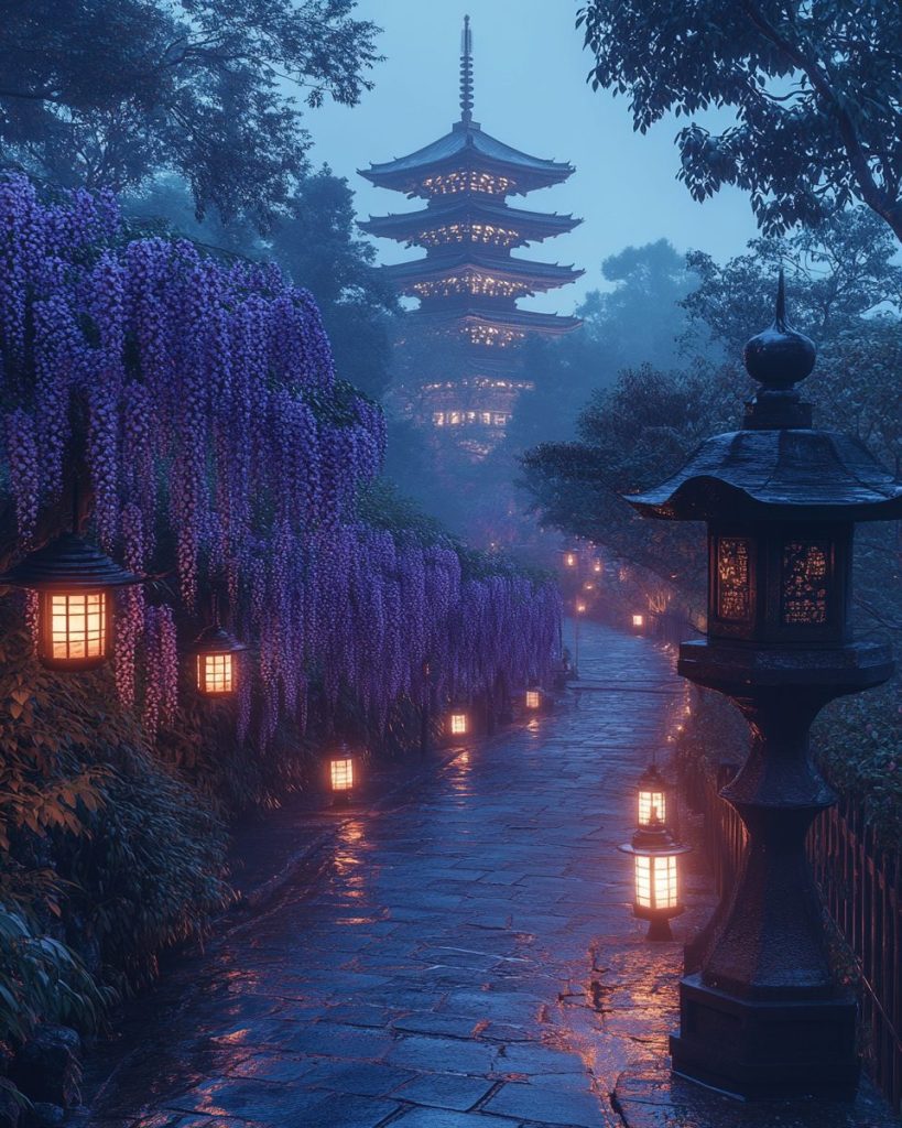 The Pathway to a Japanese Pagoda AI Artwork 5