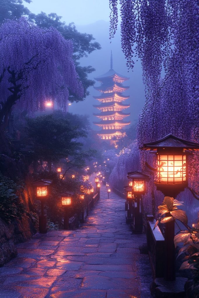The Pathway to a Japanese Pagoda AI Artwork 6