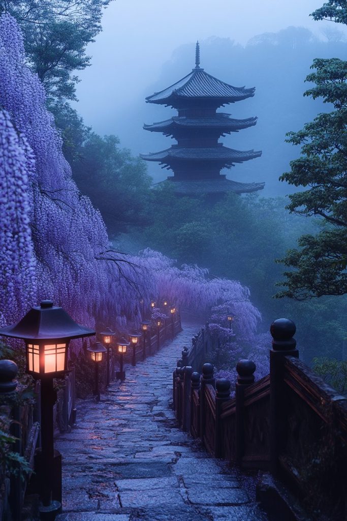 The Pathway to a Japanese Pagoda AI Artwork 7