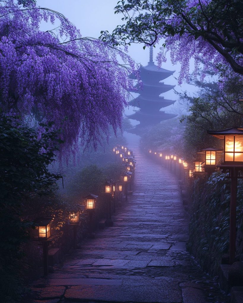 The Pathway to a Japanese Pagoda AI Artwork 8