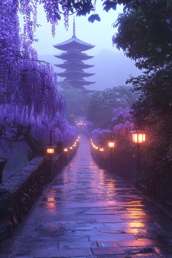 The Pathway to a Japanese Pagoda AI Artwork 9