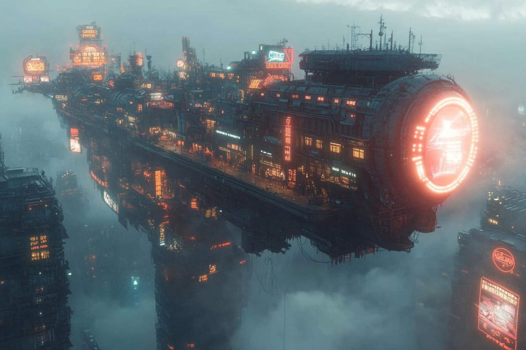 A City Above a City - Cyberpunk AI Artwork 12