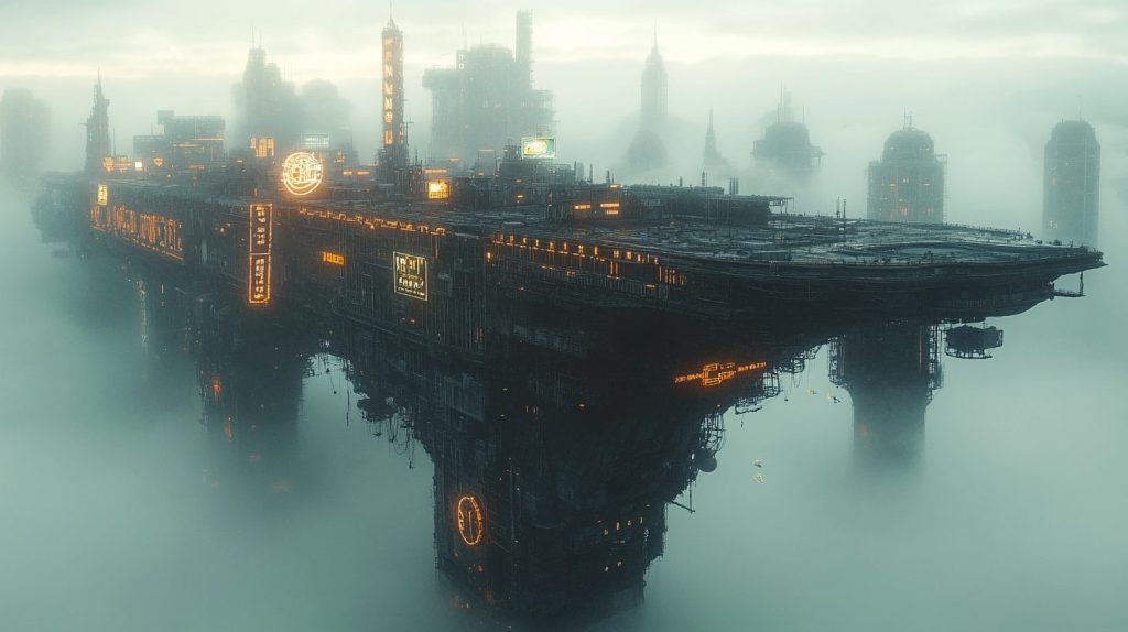 A City Above a City - Cyberpunk AI Artwork 13