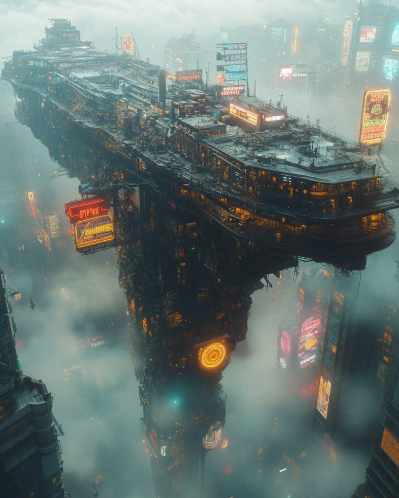 A City Above a City - Cyberpunk AI Artwork 2