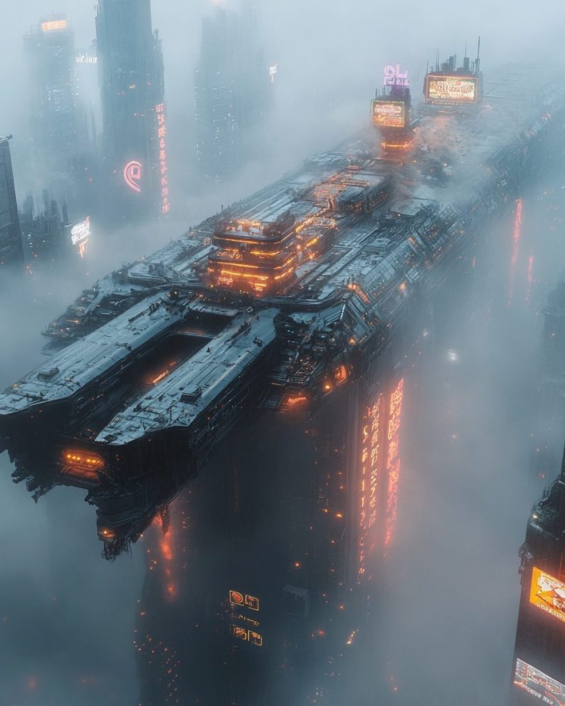 A City Above a City - Cyberpunk AI Artwork 3