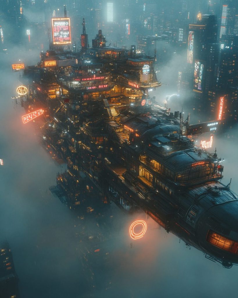 A City Above a City - Cyberpunk AI Artwork 4