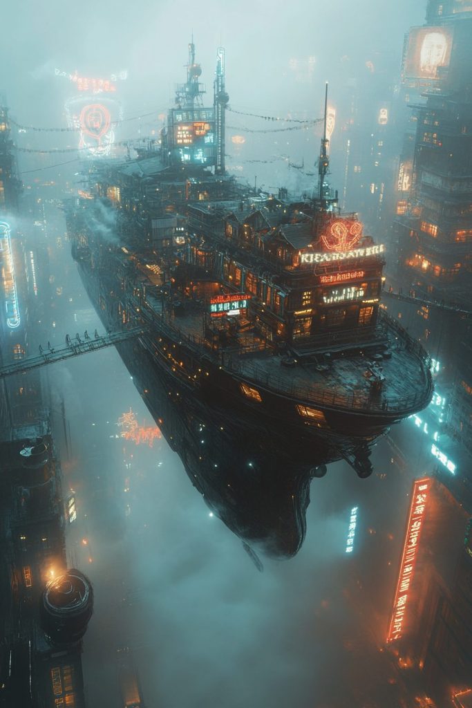 A City Above a City - Cyberpunk AI Artwork 7